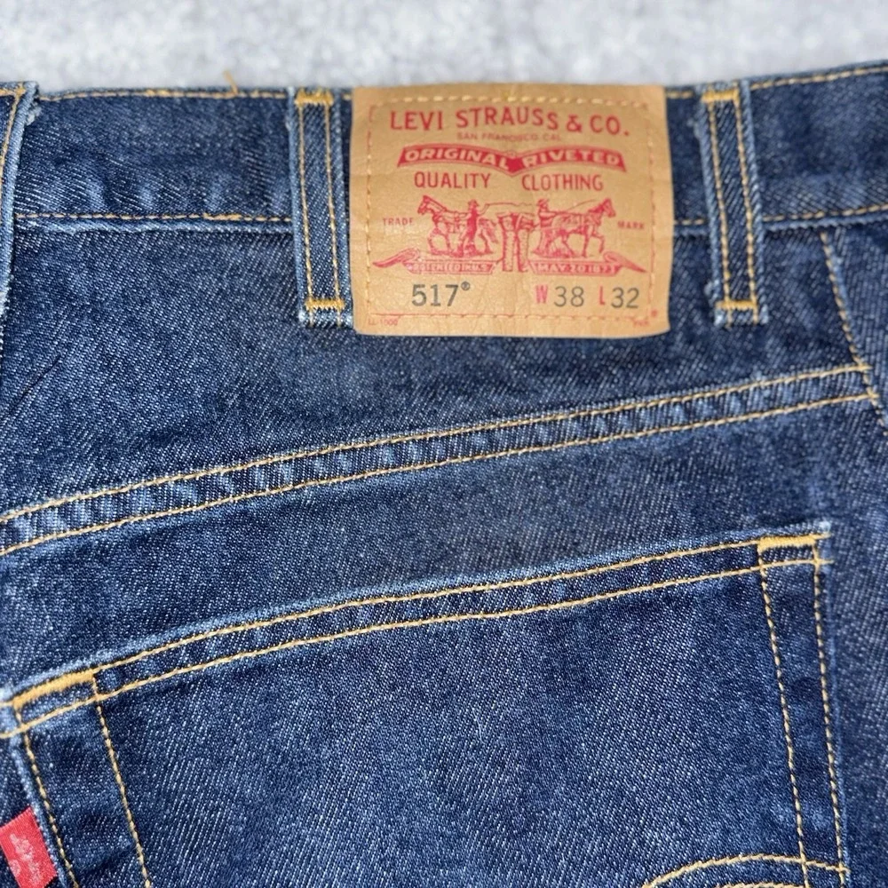 Vintage Levis 517 BOOT CUT Jeans Mens 35x32 Dark Wash Western Cowboy Tagged 38‎